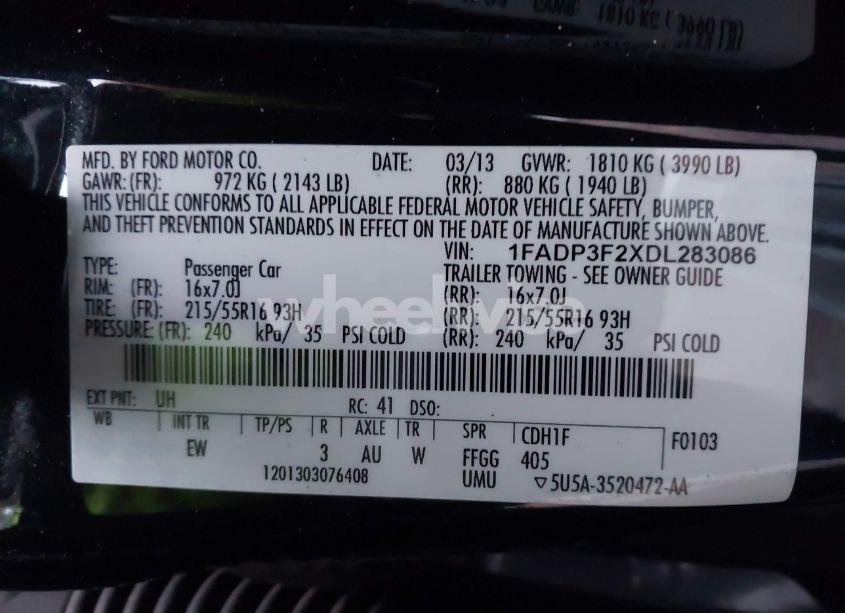 Photo 9 of 2013 Ford Focus SE (VIN 1FADP3F2XDL283086)