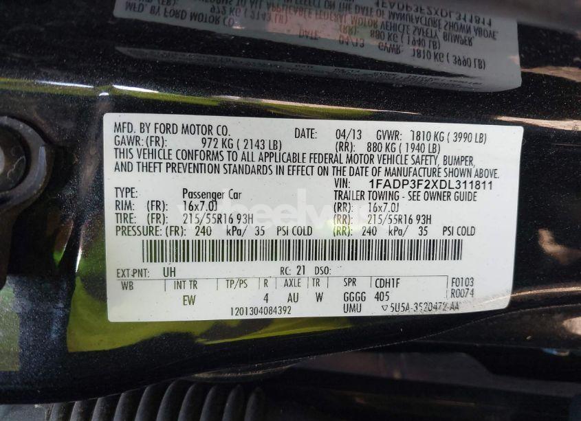 Photo 9 of 2013 Ford Focus SE (VIN 1FADP3F2XDL311811)