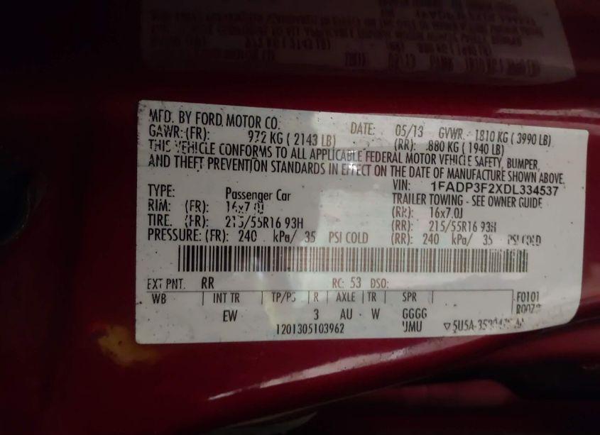 Photo 9 of 2013 Ford Focus SE (VIN 1FADP3F2XDL334537)