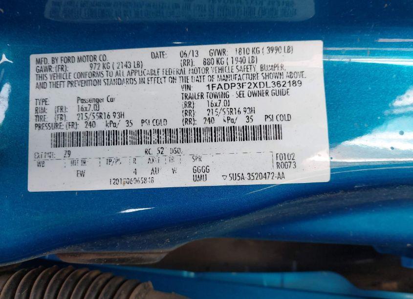 Photo 9 of 2013 Ford Focus SE (VIN 1FADP3F2XDL362189)