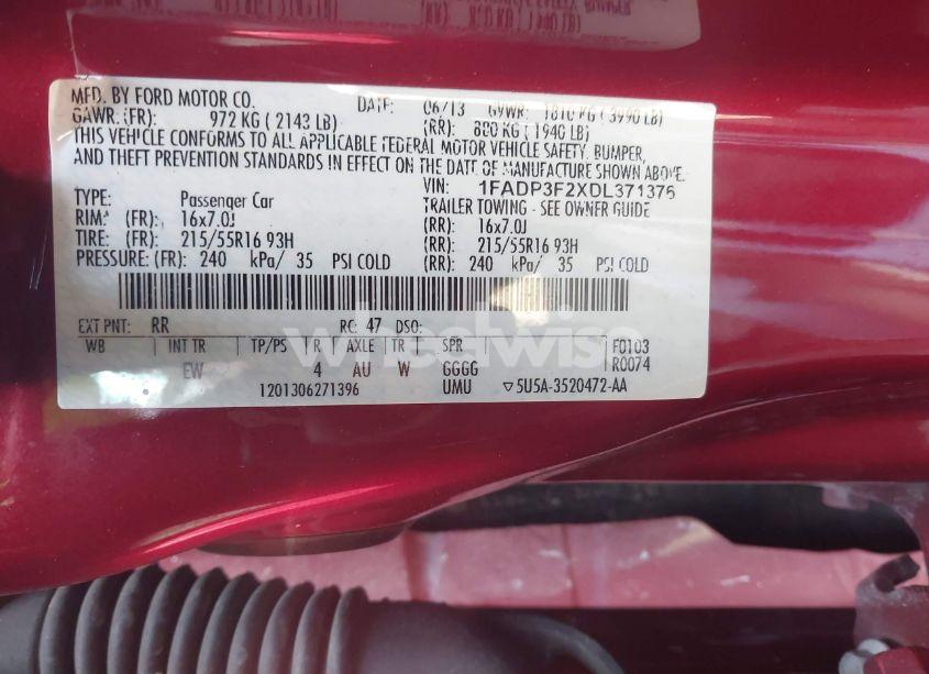 Photo 9 of 2013 Ford Focus SE (VIN 1FADP3F2XDL371376)
