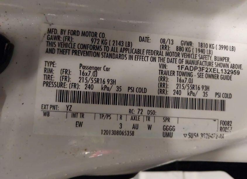 Photo 9 of 2014 Ford Focus SE (VIN 1FADP3F2XEL132959)