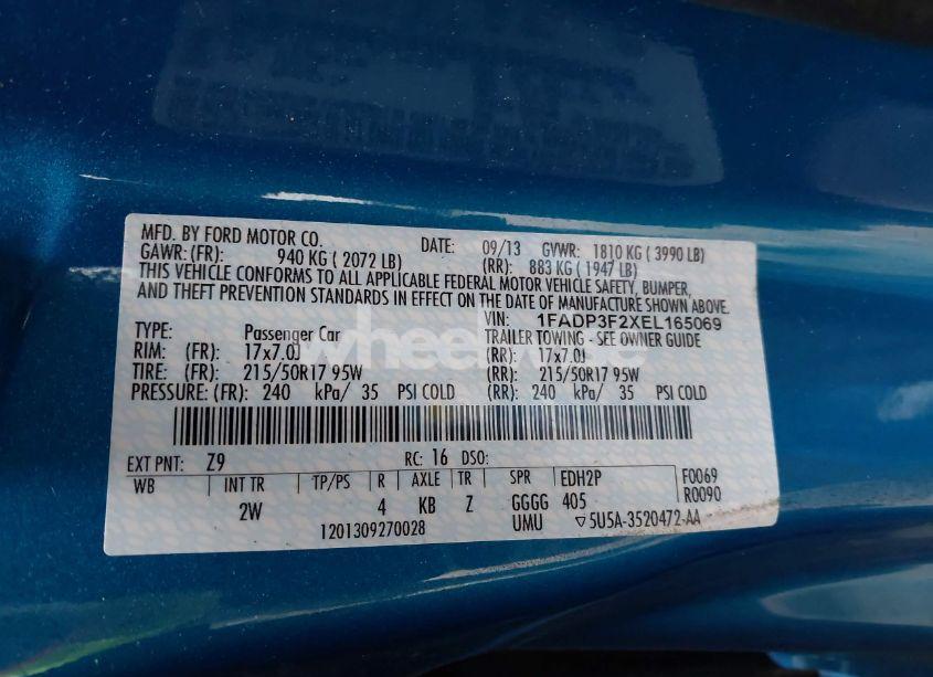 Photo 9 of 2014 Ford Focus SE (VIN 1FADP3F2XEL165069)