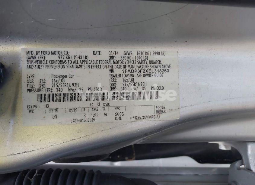 Photo 9 of 2014 Ford Focus SE (VIN 1FADP3F2XEL318260)