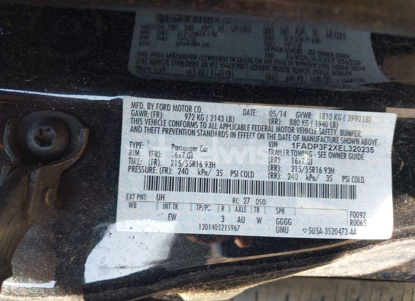 Photo 9 of 2014 Ford Focus SE (VIN 1FADP3F2XEL320235)