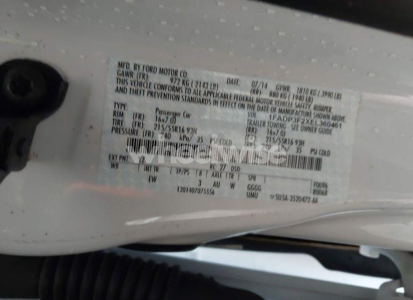 Photo 9 of 2014 Ford Focus SE (VIN 1FADP3F2XEL360461)