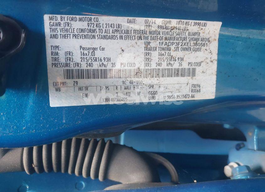 Photo 9 of 2014 Ford Focus SE (VIN 1FADP3F2XEL380581)