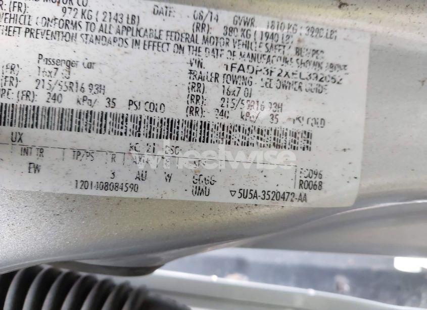 Photo 9 of 2014 Ford Focus SE (VIN 1FADP3F2XEL392052)