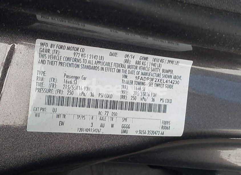 Photo 9 of 2014 Ford Focus SE (VIN 1FADP3F2XEL414230)