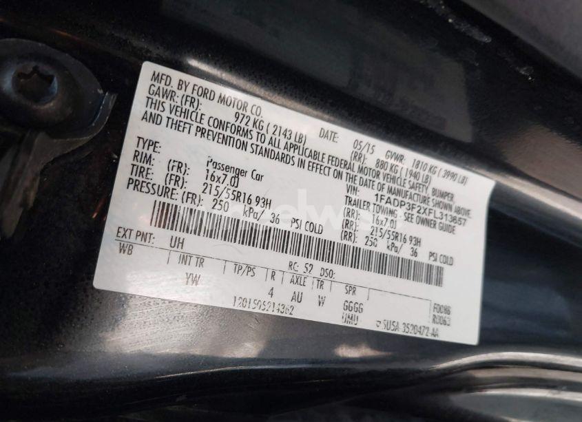 Photo 9 of 2015 Ford Focus SE (VIN 1FADP3F2XFL313657)