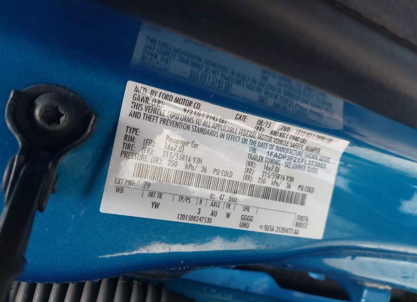 Photo 9 of 2015 Ford Focus SE (VIN 1FADP3F2XFL373955)