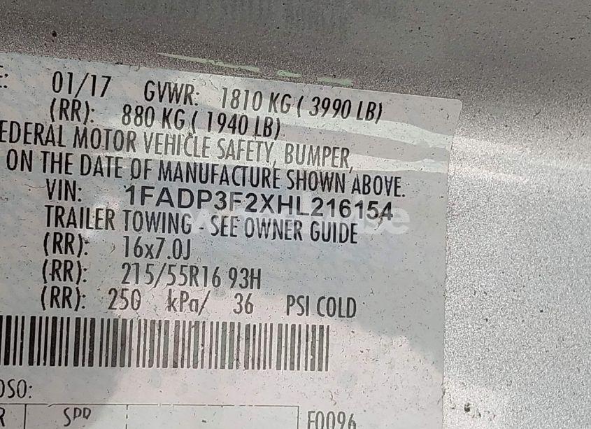 Photo 9 of 2017 Ford Focus SE (VIN 1FADP3F2XHL216154)