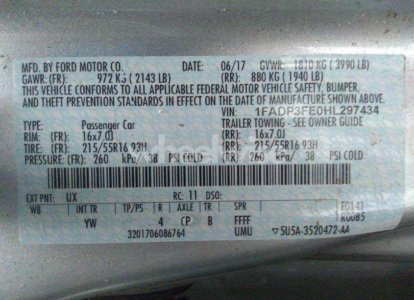 Photo 9 of 2017 Ford Focus SE (VIN 1FADP3FE0HL297434)