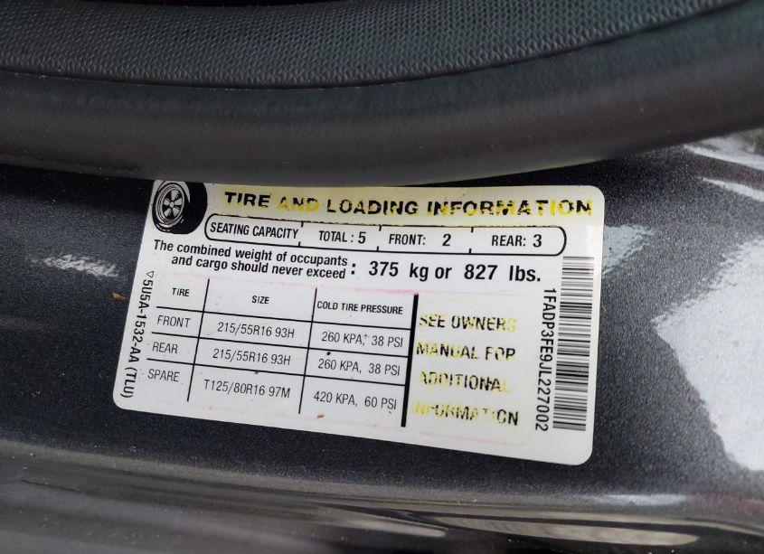 Photo 9 of 2018 Ford Focus SE (VIN 1FADP3FE9JL227002)