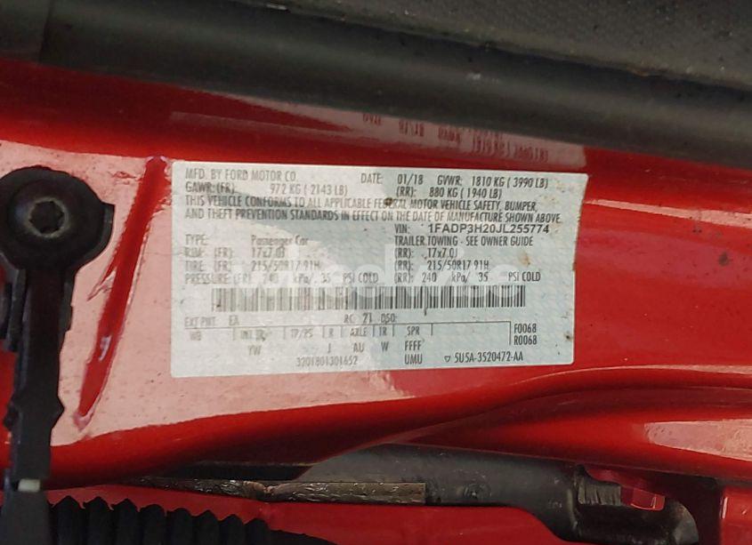 Photo 9 of 2018 Ford Focus SEL (VIN 1FADP3H20JL255774)