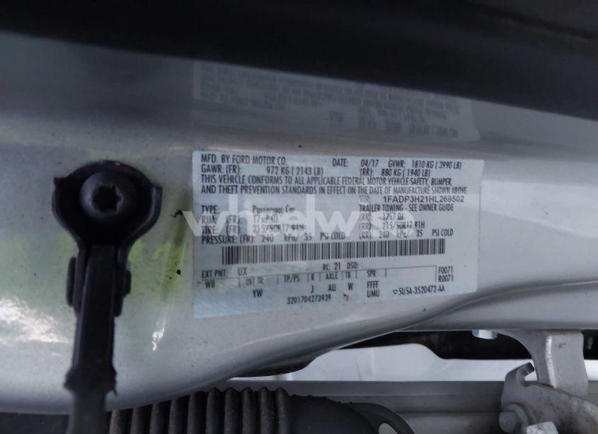 Photo 9 of 2017 Ford Focus SEL (VIN 1FADP3H21HL269502)