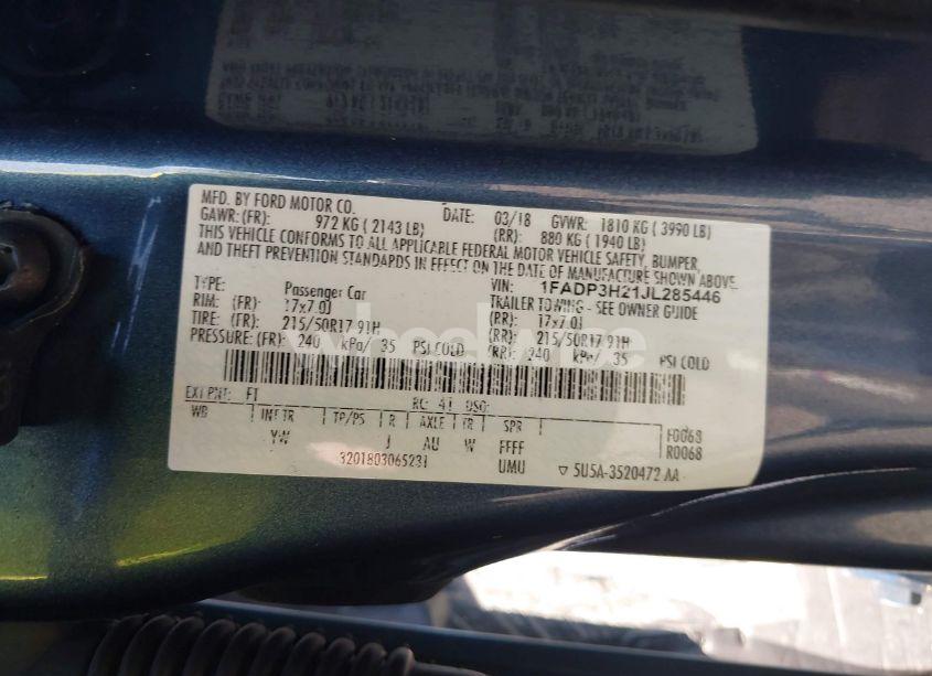 Photo 9 of 2018 Ford Focus SEL (VIN 1FADP3H21JL285446)