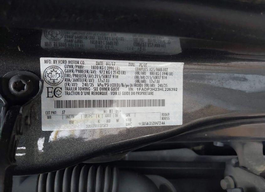 Photo 9 of 2017 Ford Focus SEL (VIN 1FADP3H23HL226392)