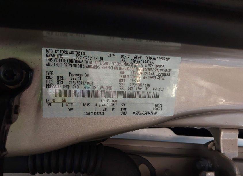 Photo 9 of 2017 Ford Focus SEL (VIN 1FADP3H24HL276928)