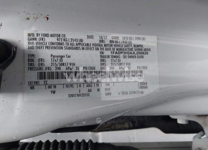 Photo 9 of 2018 Ford Focus SEL (VIN 1FADP3H24JL200826)