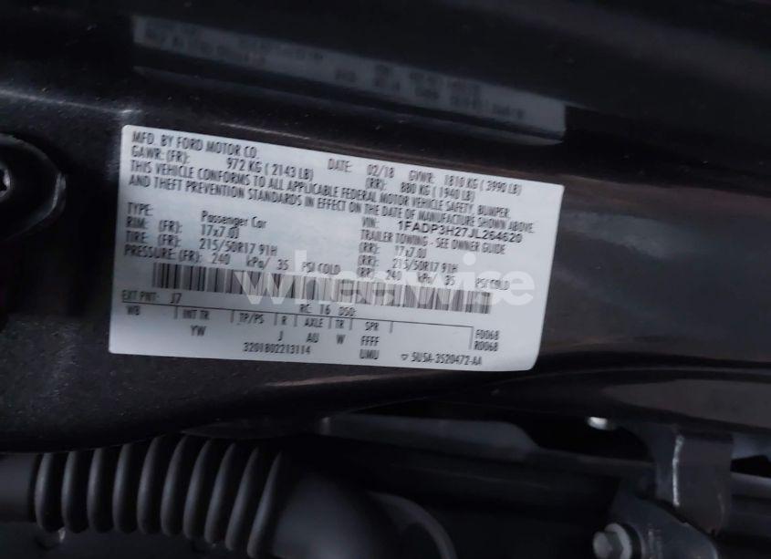 Photo 9 of 2018 Ford Focus SEL (VIN 1FADP3H27JL264620)