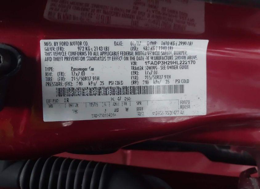 Photo 9 of 2017 Ford Focus SEL (VIN 1FADP3H29HL222170)