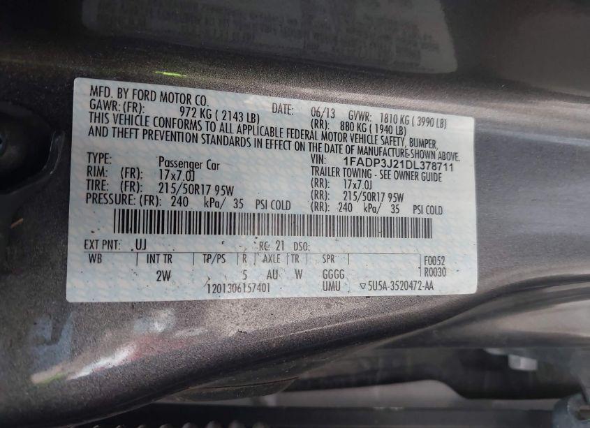 Photo 9 of 2013 Ford Focus TITANIUM (VIN 1FADP3J21DL378711)