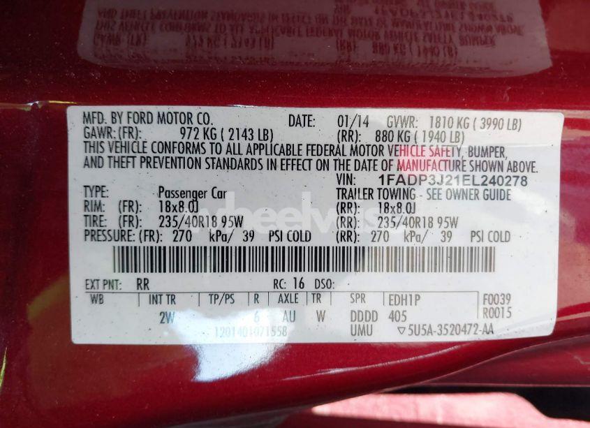 Photo 9 of 2014 Ford Focus TITANIUM (VIN 1FADP3J21EL240278)