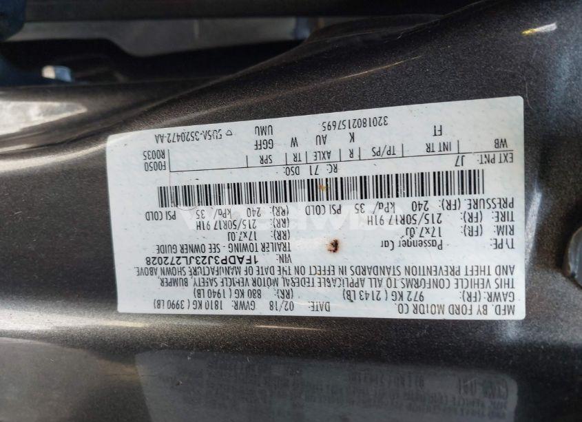 Photo 9 of 2018 Ford Focus TITANIUM (VIN 1FADP3J23JL272028)