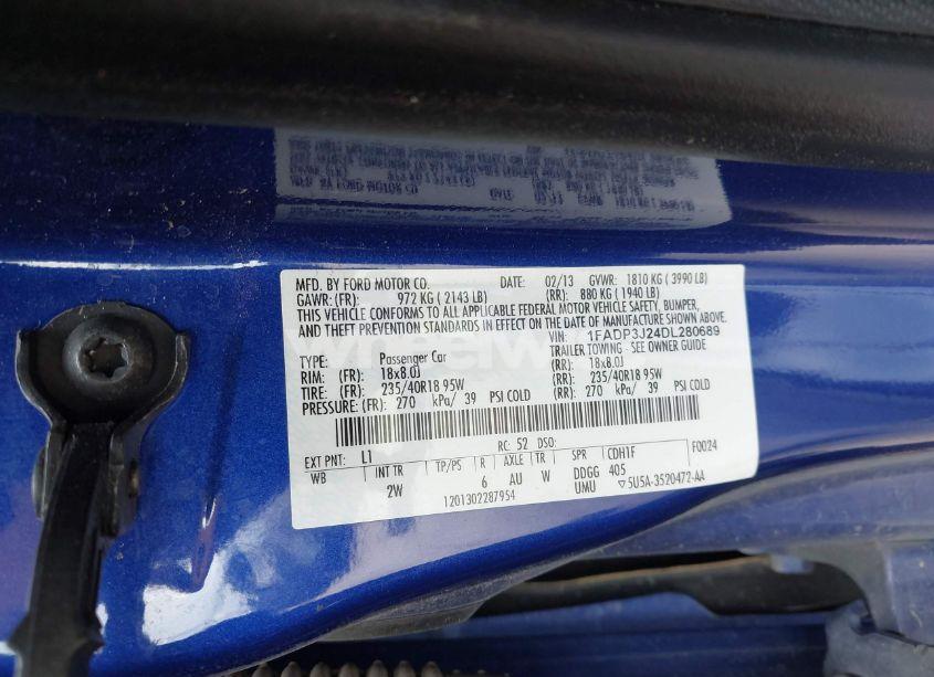 Photo 9 of 2013 Ford Focus TITANIUM (VIN 1FADP3J24DL280689)