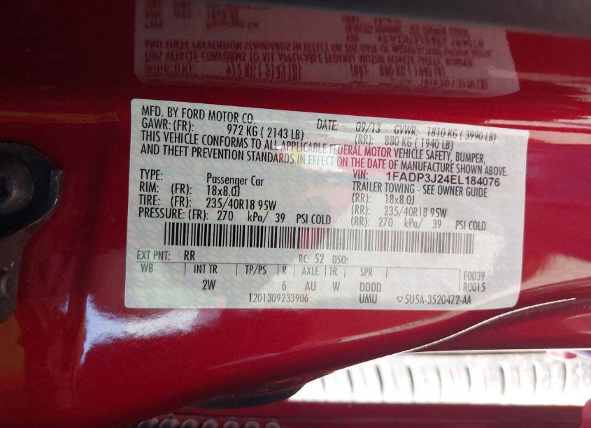 Photo 9 of 2014 Ford Focus TITANIUM (VIN 1FADP3J24EL184076)