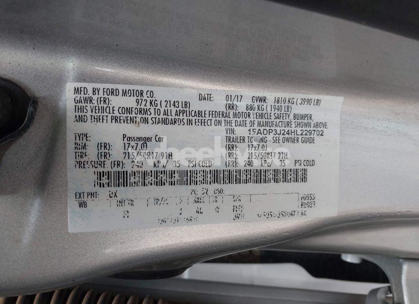 Photo 9 of 2017 Ford Focus TITANIUM (VIN 1FADP3J24HL229702)