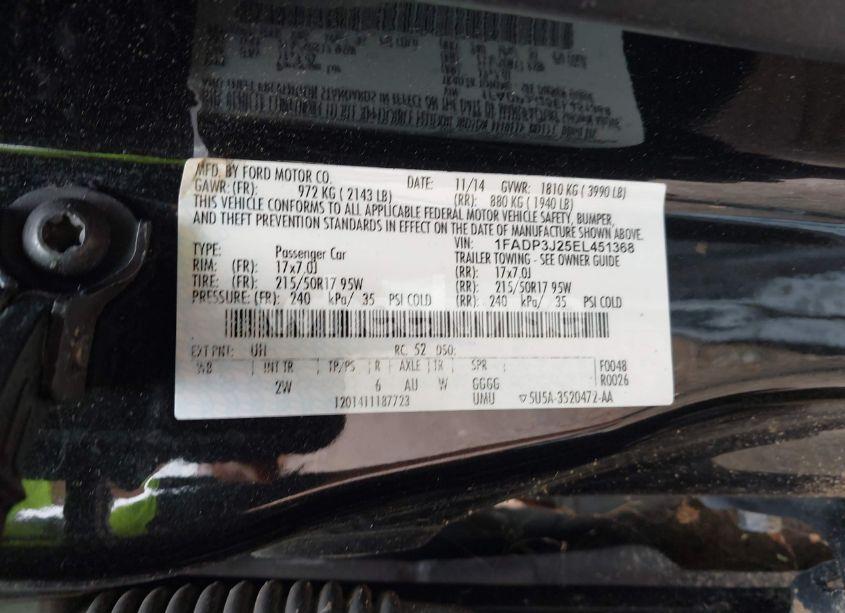 Photo 9 of 2014 Ford Focus TITANIUM (VIN 1FADP3J25EL451368)