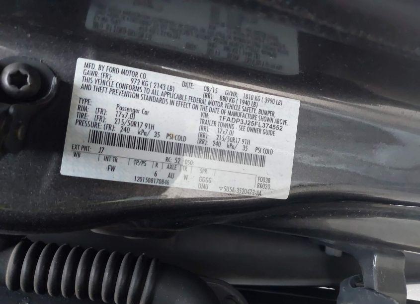 Photo 9 of 2015 Ford Focus TITANIUM (VIN 1FADP3J25FL374552)