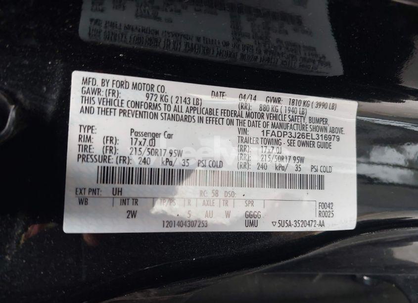 Photo 9 of 2014 Ford Focus TITANIUM (VIN 1FADP3J26EL316979)