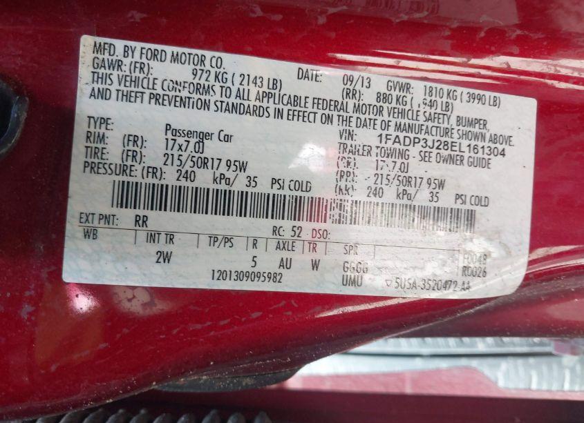 Photo 9 of 2014 Ford Focus TITANIUM (VIN 1FADP3J28EL161304)