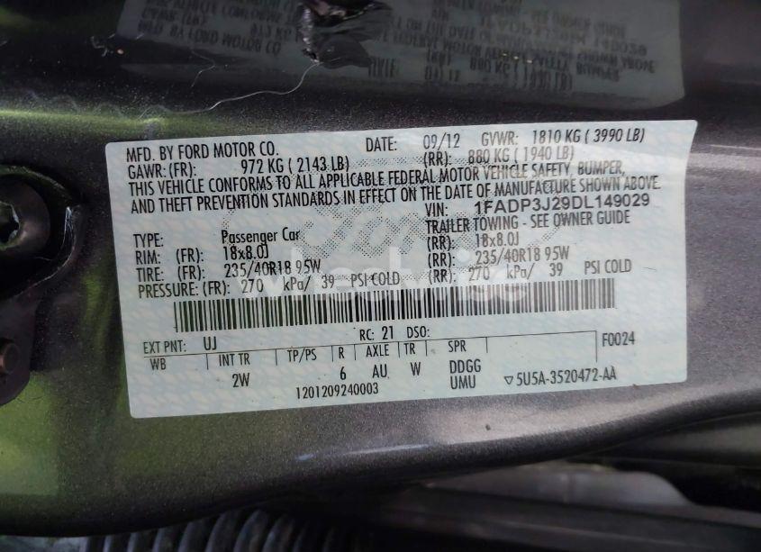 Photo 9 of 2013 Ford Focus TITANIUM (VIN 1FADP3J29DL149029)