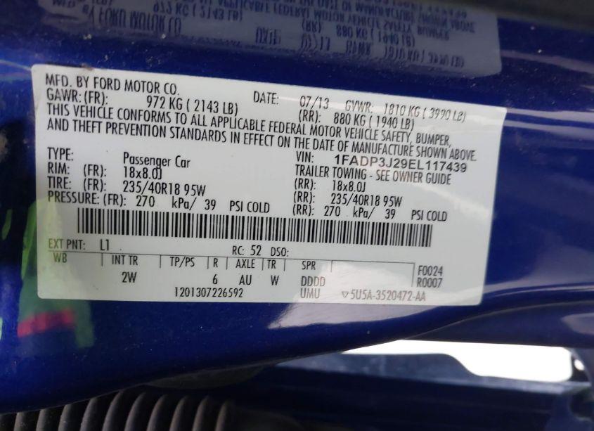 Photo 9 of 2014 Ford Focus TITANIUM (VIN 1FADP3J29EL117439)