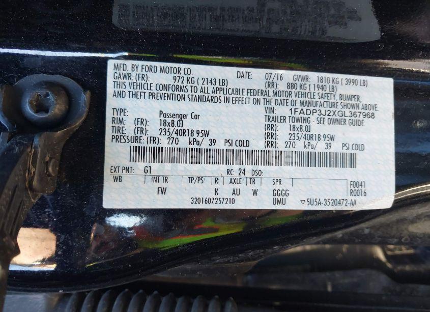 Photo 9 of 2016 Ford Focus TITANIUM (VIN 1FADP3J2XGL367968)