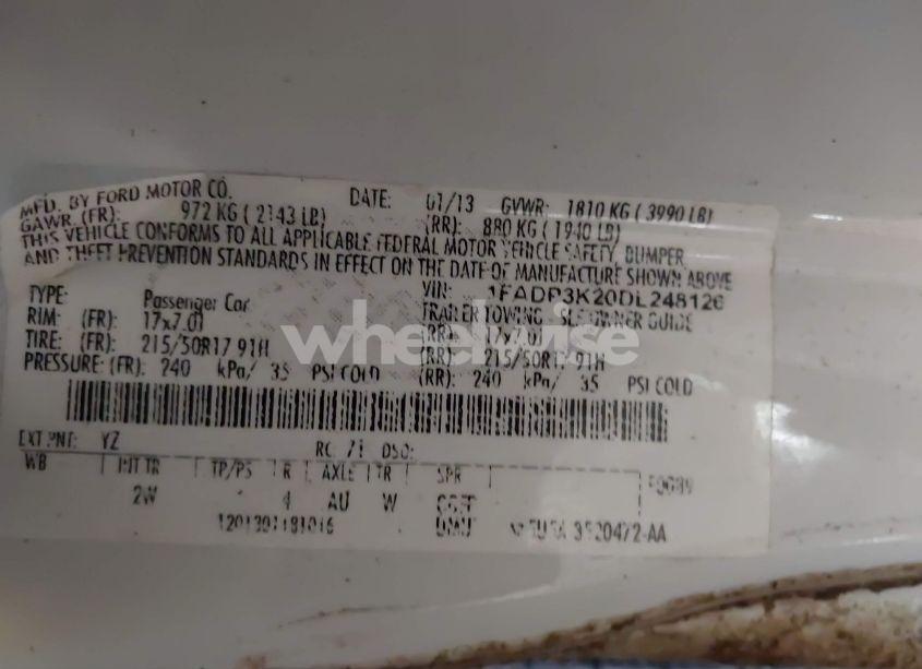 Photo 9 of 2013 Ford Focus SE (VIN 1FADP3K20DL248126)