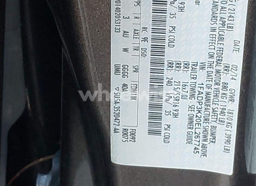 Photo 9 of 2014 Ford Focus SE (VIN 1FADP3K20EL267745)