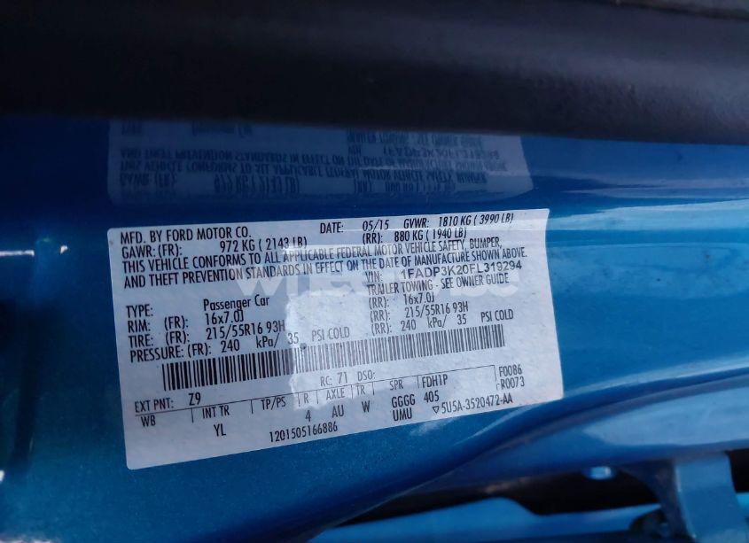 Photo 9 of 2015 Ford Focus SE (VIN 1FADP3K20FL319294)