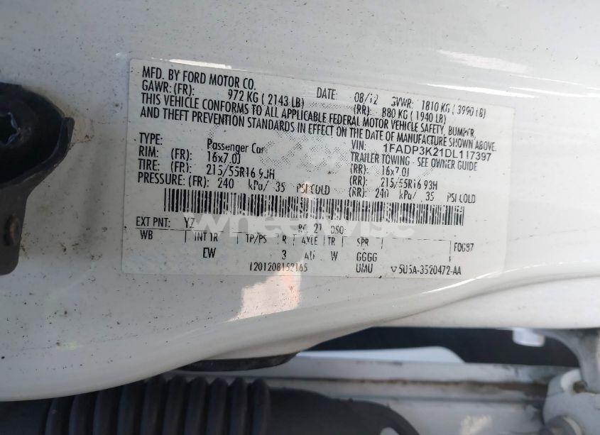 Photo 9 of 2013 Ford Focus SE (VIN 1FADP3K21DL117397)