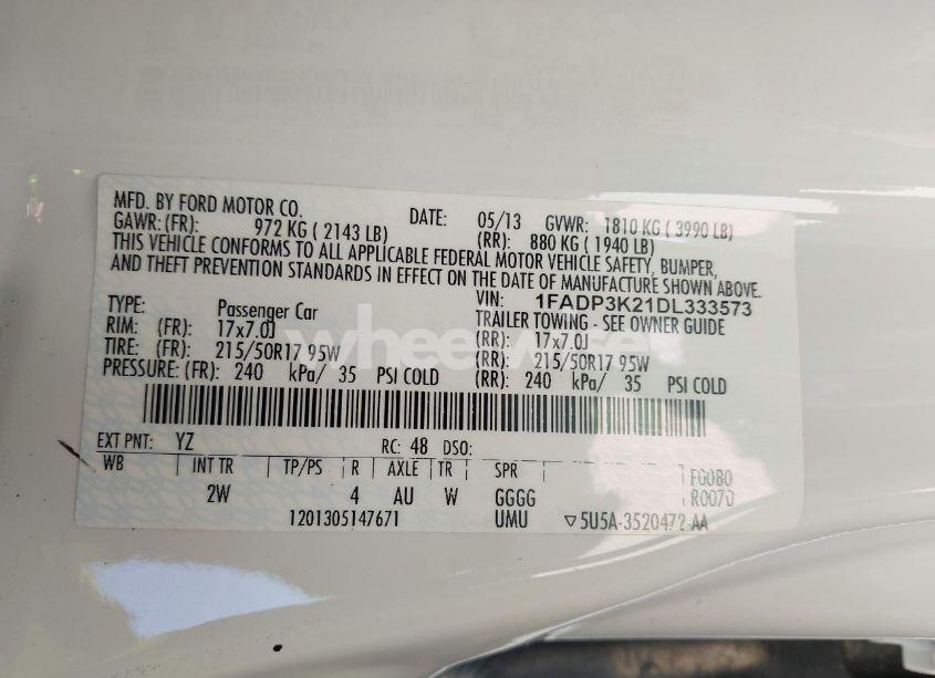 Photo 9 of 2013 Ford Focus SE (VIN 1FADP3K21DL333573)