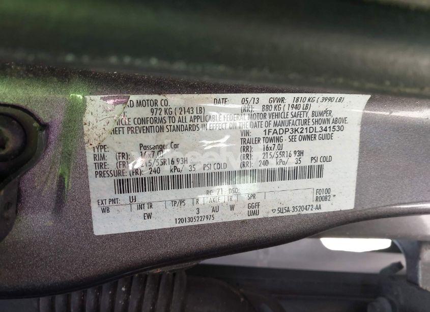 Photo 9 of 2013 Ford Focus SE (VIN 1FADP3K21DL341530)