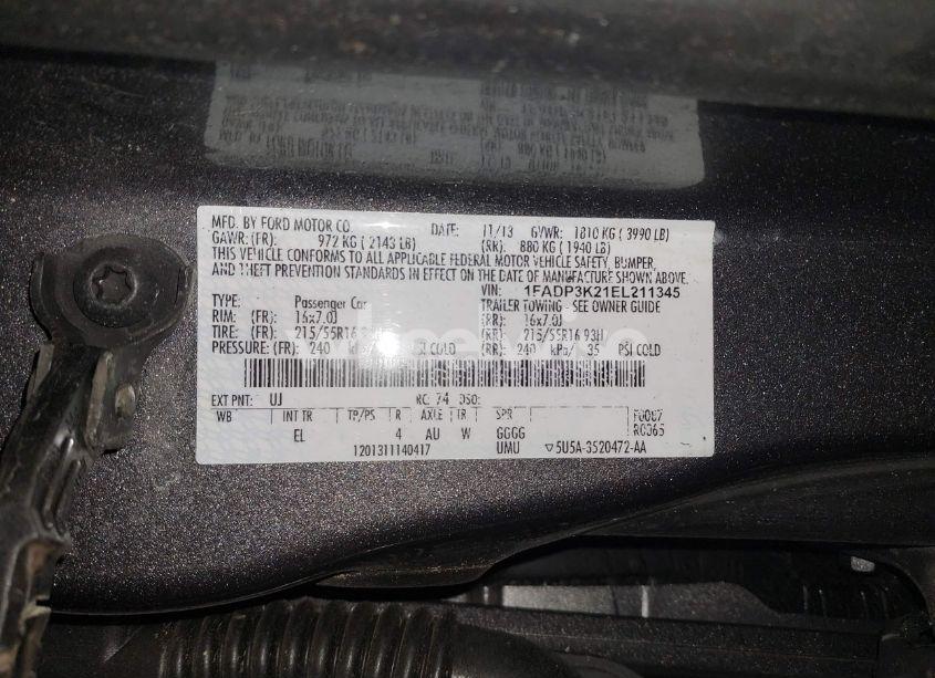 Photo 9 of 2014 Ford Focus SE (VIN 1FADP3K21EL211345)