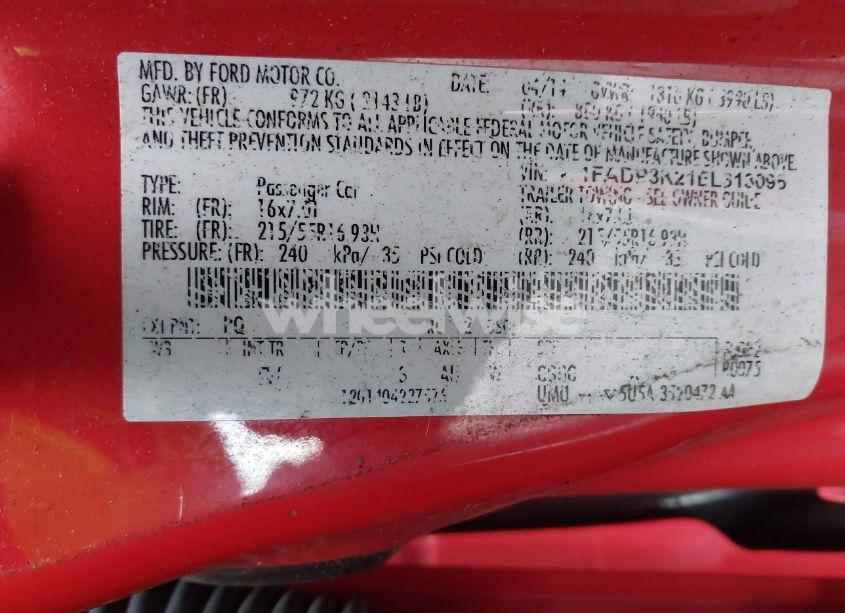 Photo 9 of 2014 Ford Focus SE (VIN 1FADP3K21EL313096)