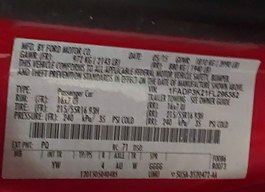 Photo 9 of 2015 Ford Focus SE (VIN 1FADP3K21FL296382)