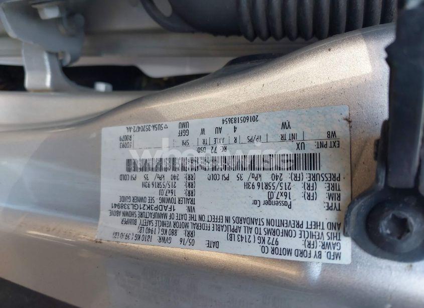 Photo 9 of 2016 Ford Focus SE (VIN 1FADP3K21GL338941)