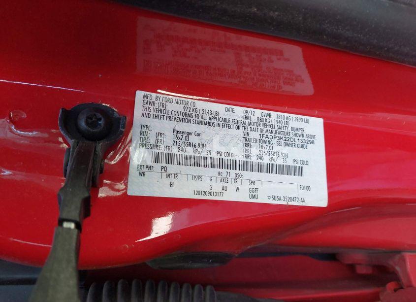 Photo 9 of 2013 Ford Focus SE (VIN 1FADP3K22DL133298)